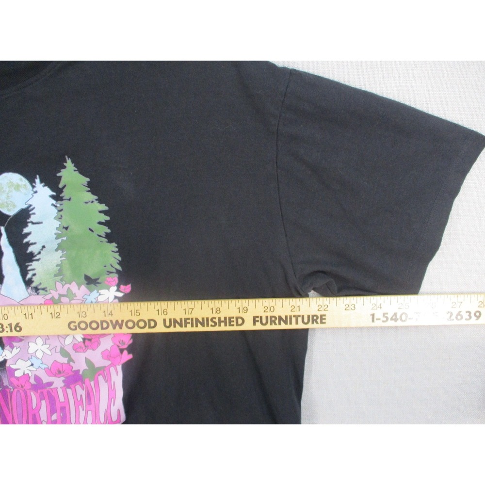 The‎ North Face Womens Large Black Graphic T-Shirt Waterfall Floral Nature Print - Picture 5 of 9